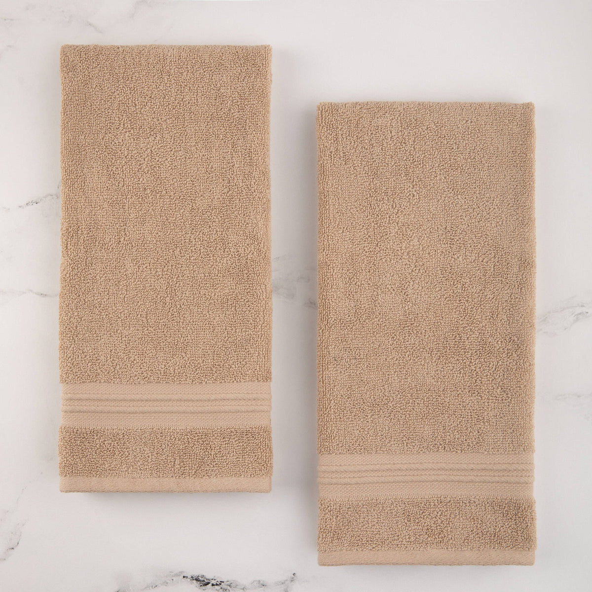 Sticky Toffee Terry Cotton Hand Towels Set, 2 pack, 16" x 28"