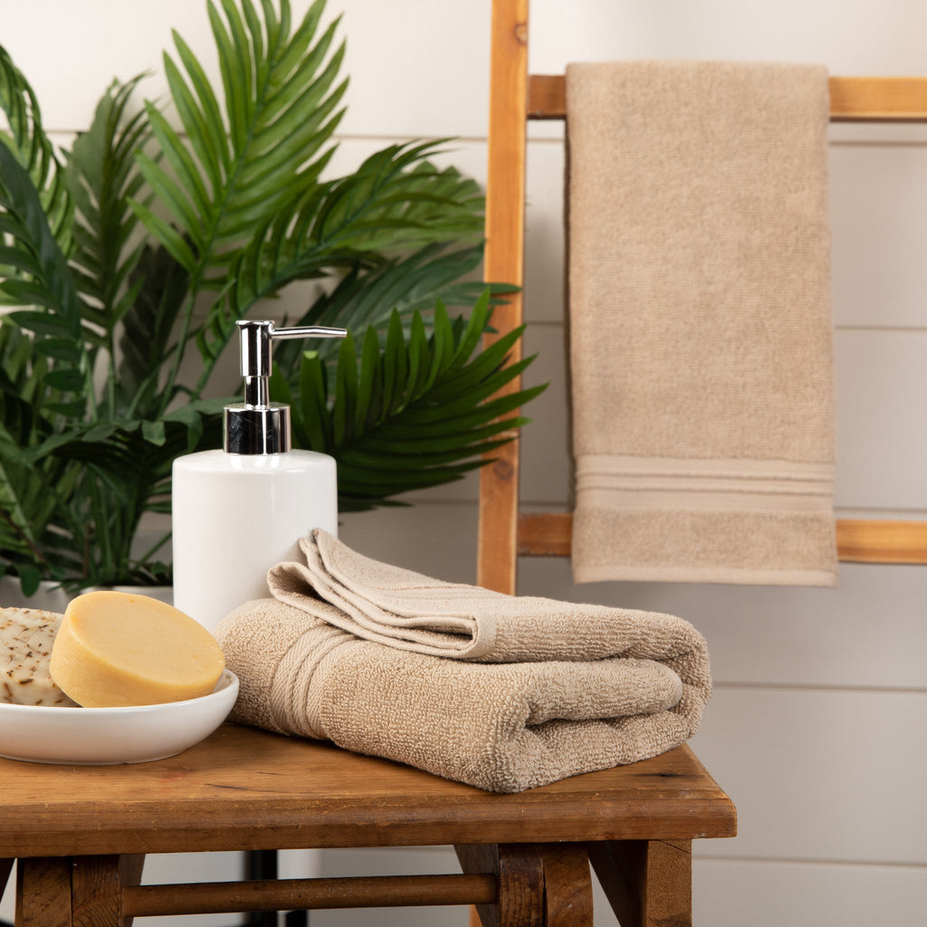 Sticky Toffee Terry Cotton Hand Towels Set, 2 pack, 16" x 28"