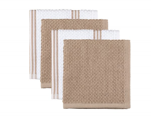 Sticky Toffee Silicone Printed Oven Mitt & Pot Holder, Cotton Terry Kitchen Dish Towel & Dishcloth, 9 Piece Set