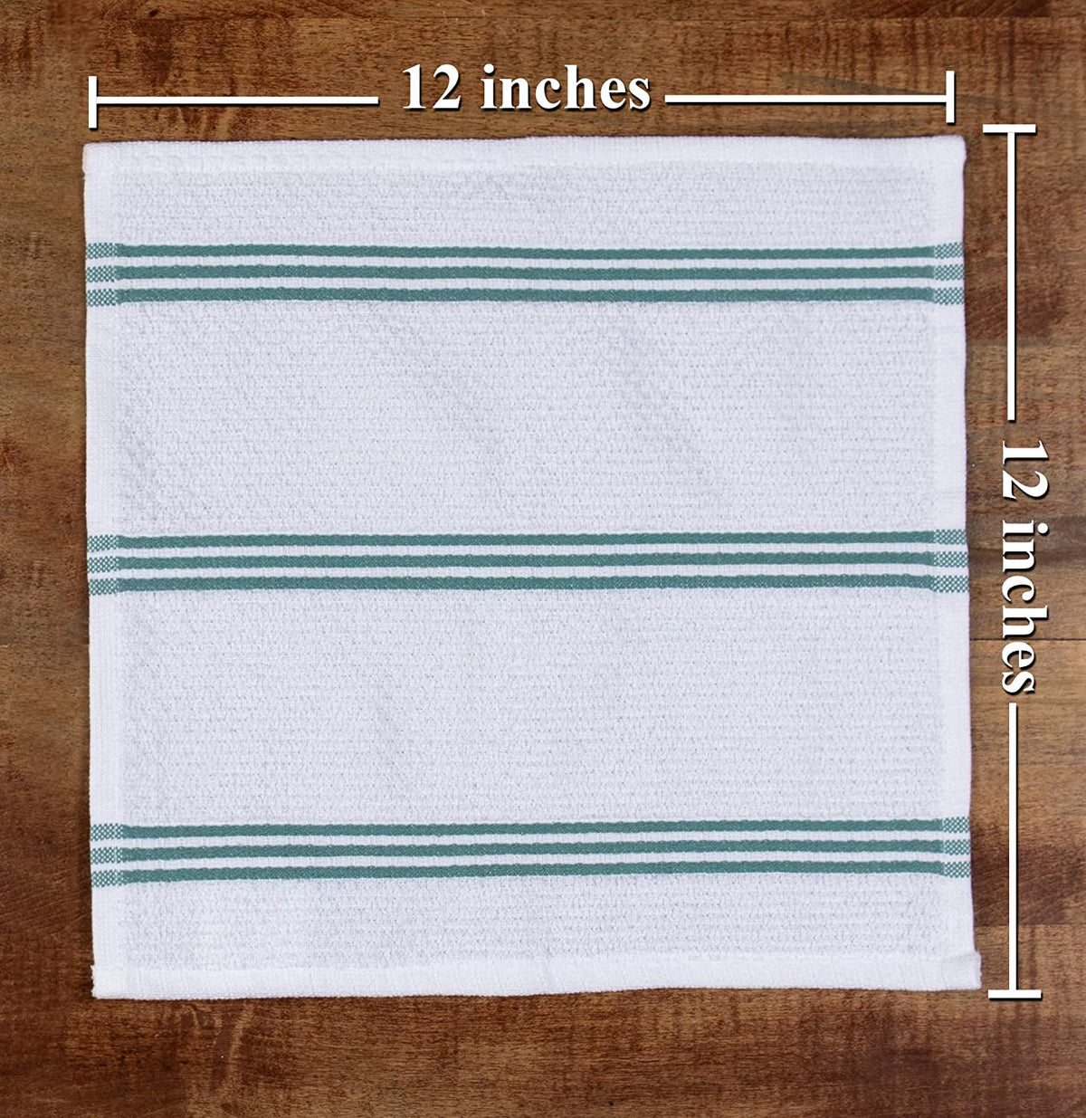 Sticky Toffee Cotton Terry Kitchen Dishcloth, Striped, 8 Pack, 12" x 12"