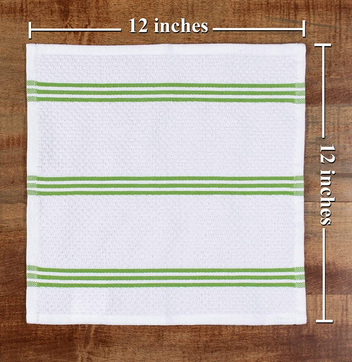 Sticky Toffee Cotton Terry Kitchen Dishcloth, Striped, 8 Pack, 12" x 12"