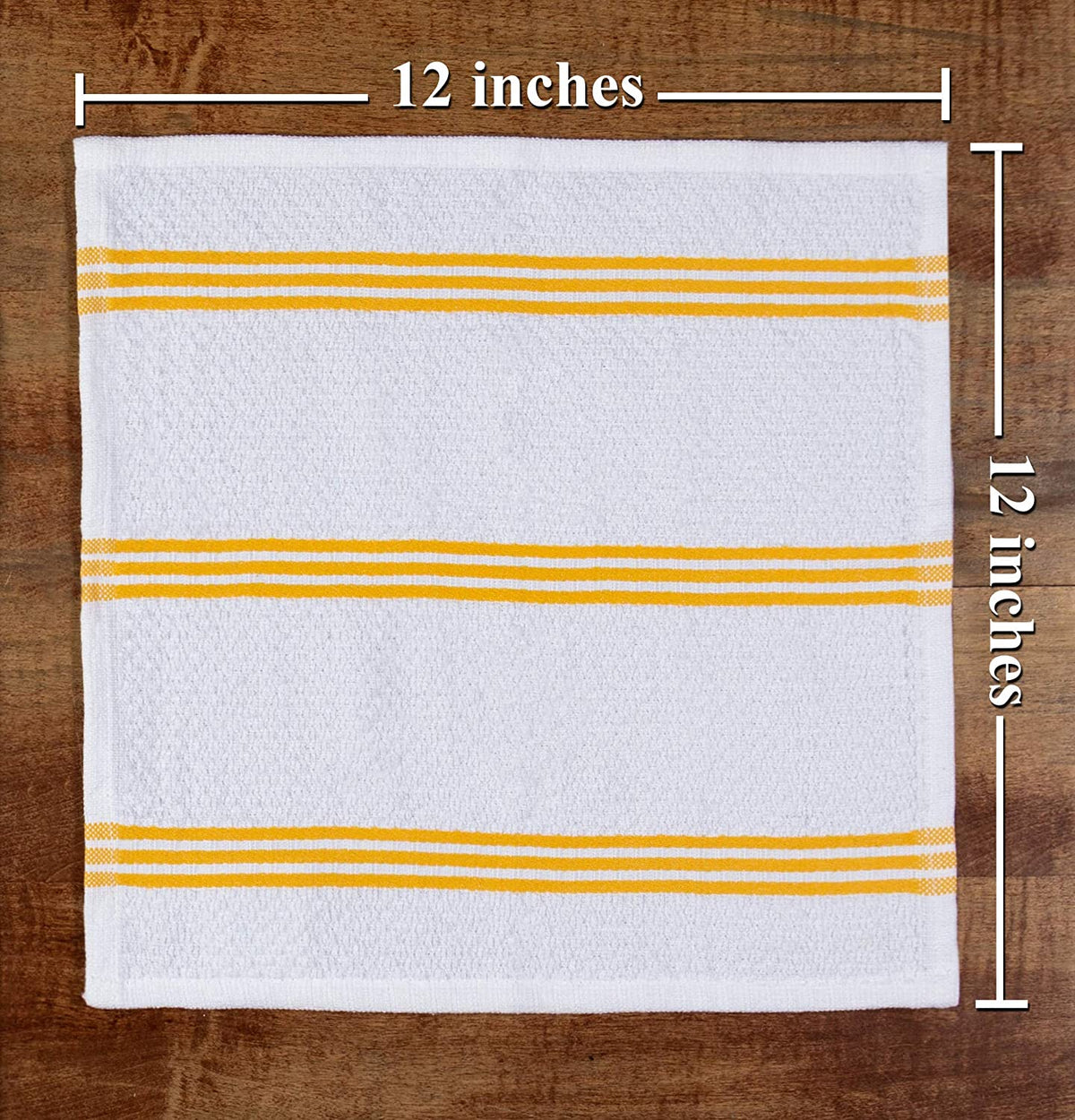 Sticky Toffee Cotton Terry Kitchen Dishcloth, Striped, 8 Pack, 12" x 12"