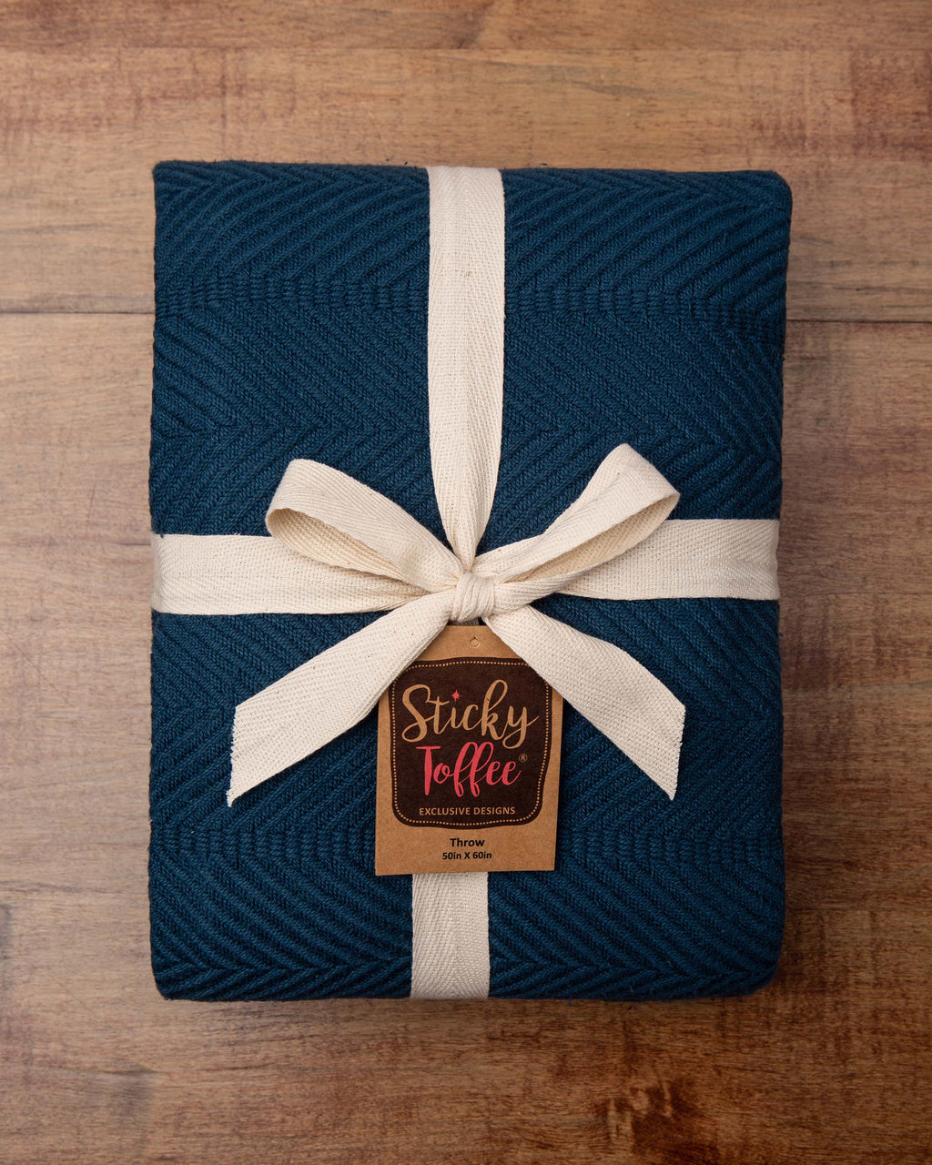 Sticky Toffee Woven Cotton Lightweight Throw Blanket, 60" x 50"
