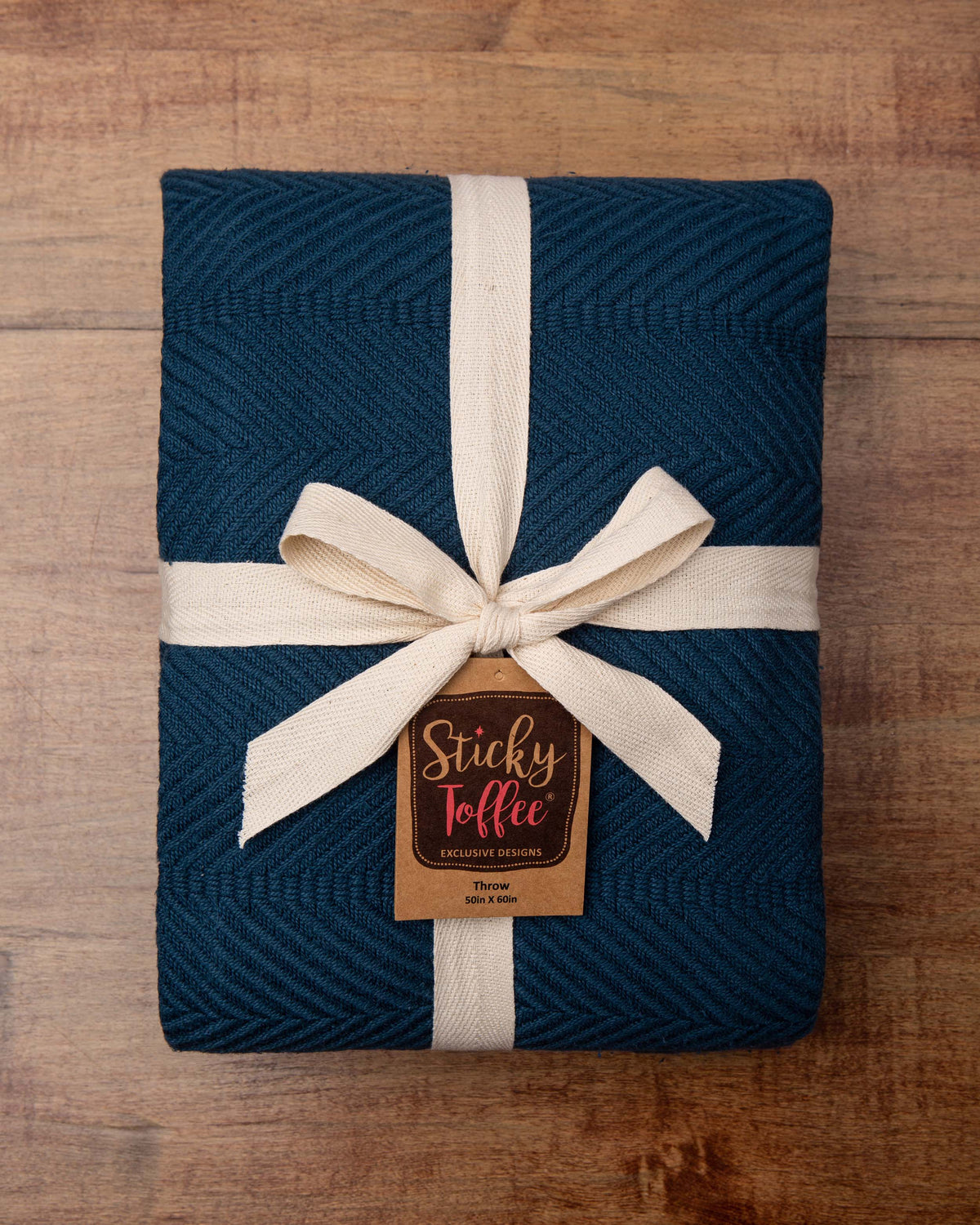 Sticky Toffee Woven Cotton Lightweight Throw Blanket, 60" x 50"