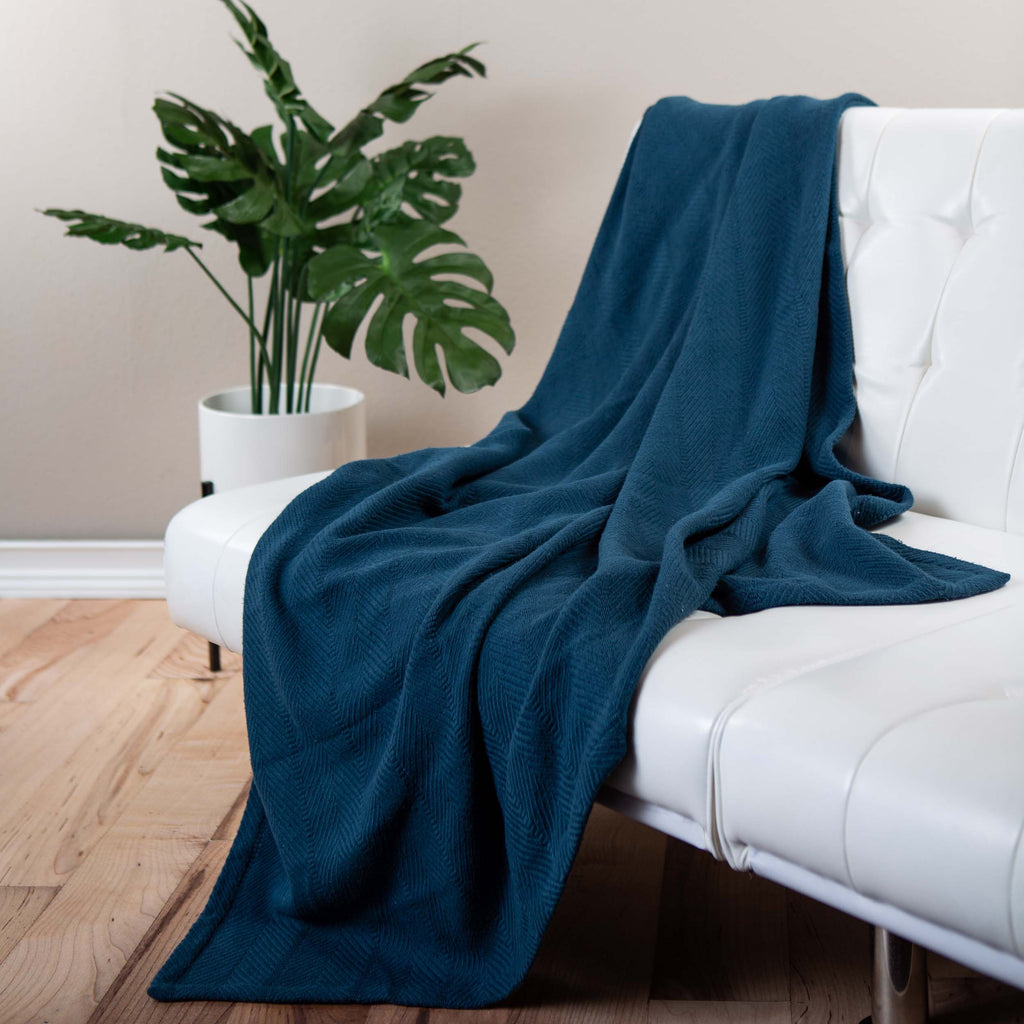 Sticky Toffee Woven Cotton Lightweight Throw Blanket, 60" x 50"
