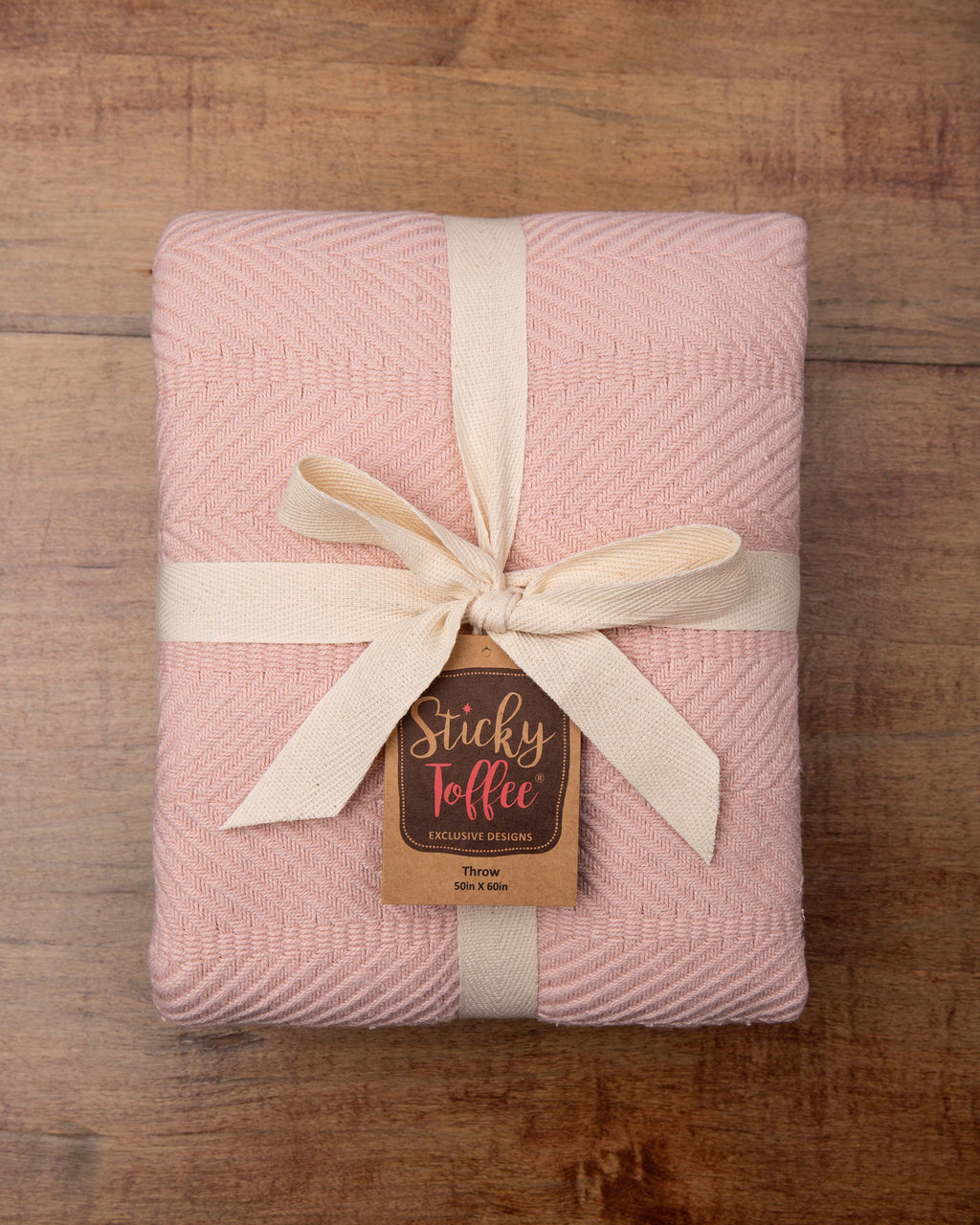Sticky Toffee Woven Cotton Lightweight Throw Blanket, 60" x 50"