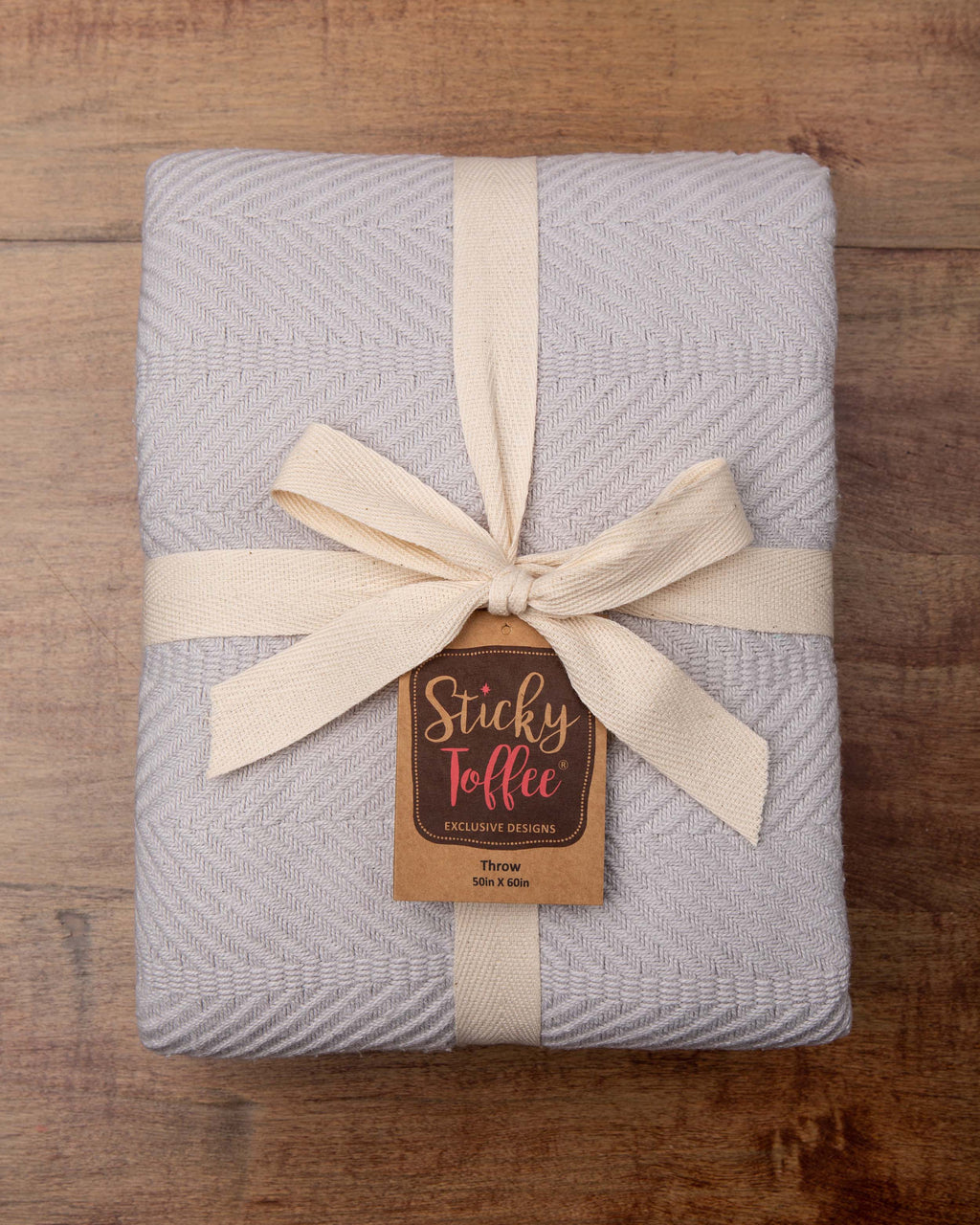Sticky Toffee Woven Cotton Lightweight Throw Blanket, 60" x 50"