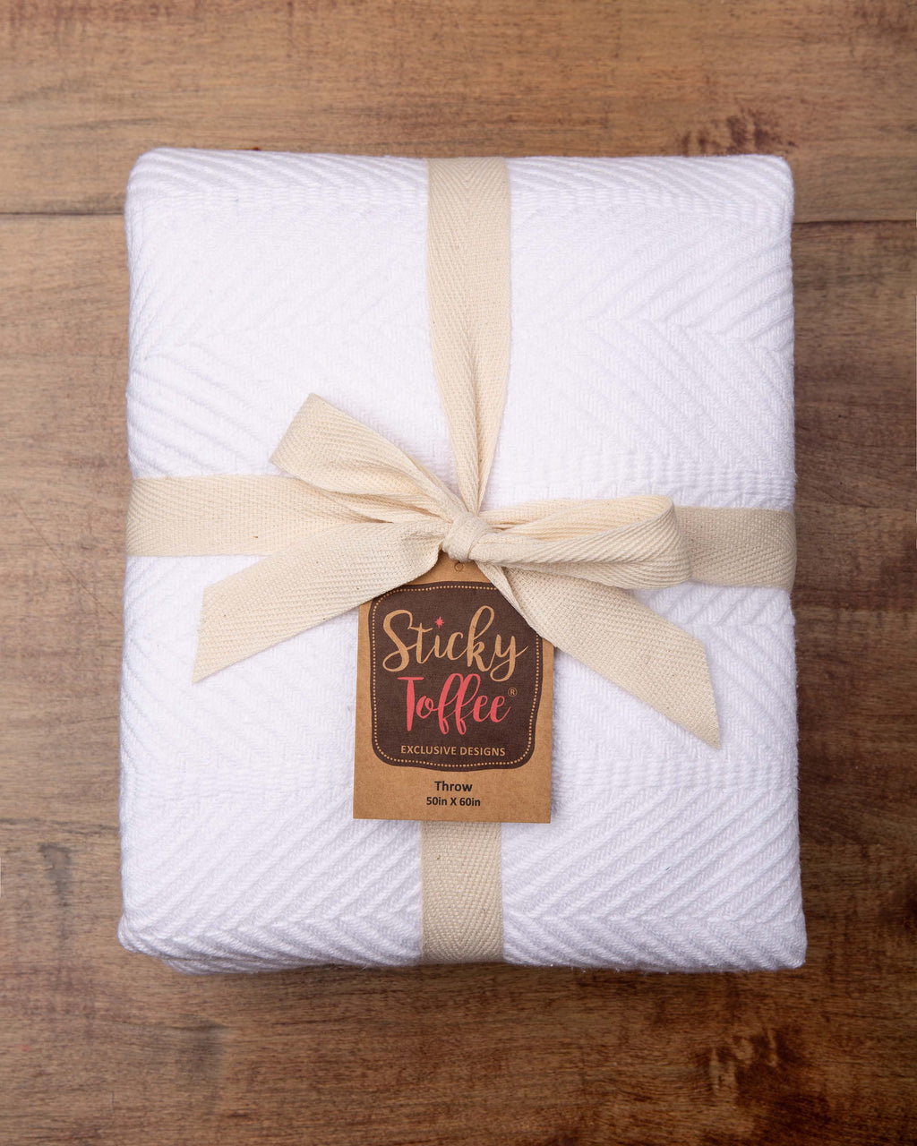 Sticky Toffee Woven Cotton Lightweight Throw Blanket, 60" x 50"