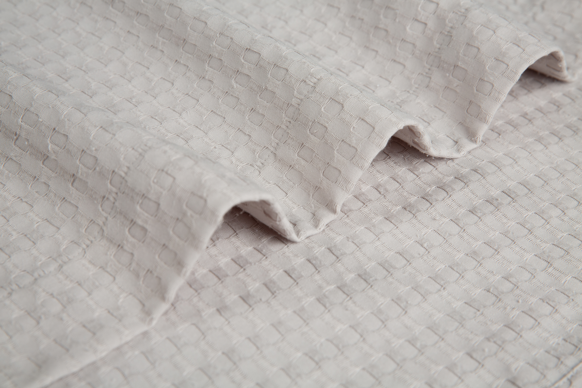 Sticky Toffee Woven Waffle Weave Fabric Shower Curtain, 72" x 72"