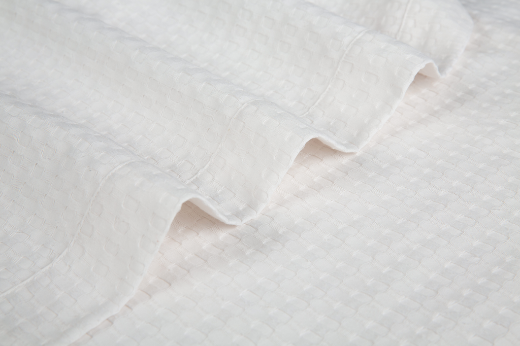 Sticky Toffee Woven Waffle Weave Fabric Shower Curtain, 72" x 72"